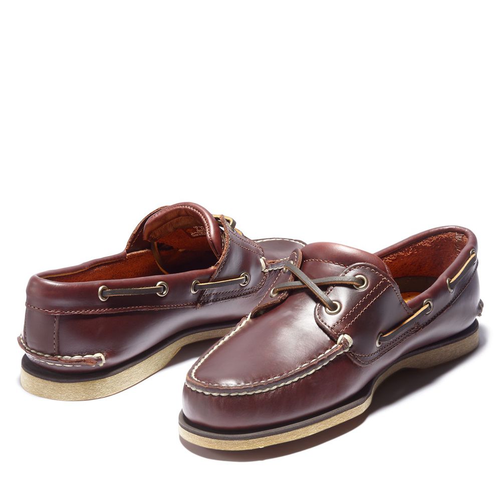 Timberland Mens Boat Shoes 2-Eye - Burgundy - India HQ8137204